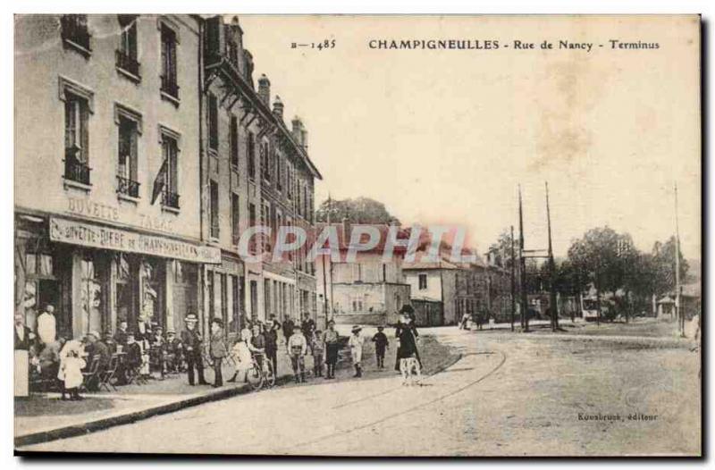 champigneulles - Rue Nancy - Terminus - Buvette Tobacco - bike - Old Postcard