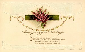 Greeting - Birthday. Embossed, Gold Foil