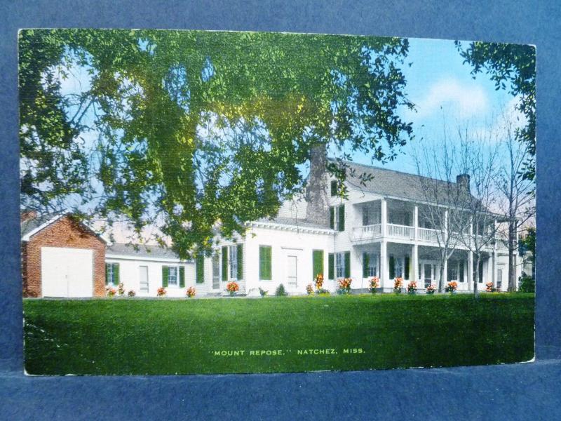 Postcard MS Natchez Mount Repose Plantation House