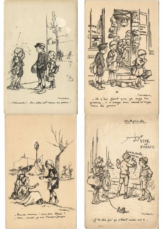 POULBOT Artist Signed ALL DIFFERENT 124 Vintage Postcards (L2945)