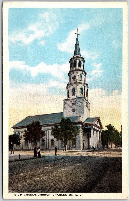 Saint Michael's Church Charleston South Carolina SC Main Road Landmark Postcard