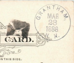 1888 American Express Postal Card Fancy Cancel Grantham New Hampshire 