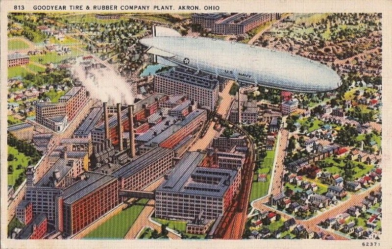 Postcard Goodyear Tire & Rubber Co Plant Akron OH