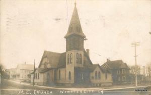 1907 M.E. Church WEBSTER IOWA RPPC Real Photo postcard 2385