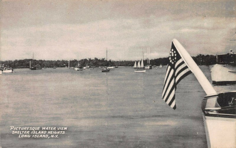 Picturesque Water View, Shelter Is. Heights, Long Island, Early Postcard, Used 