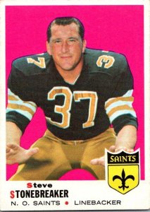 1969 Topps Football Steve Stonebreaker New Orleans Saints sk5598