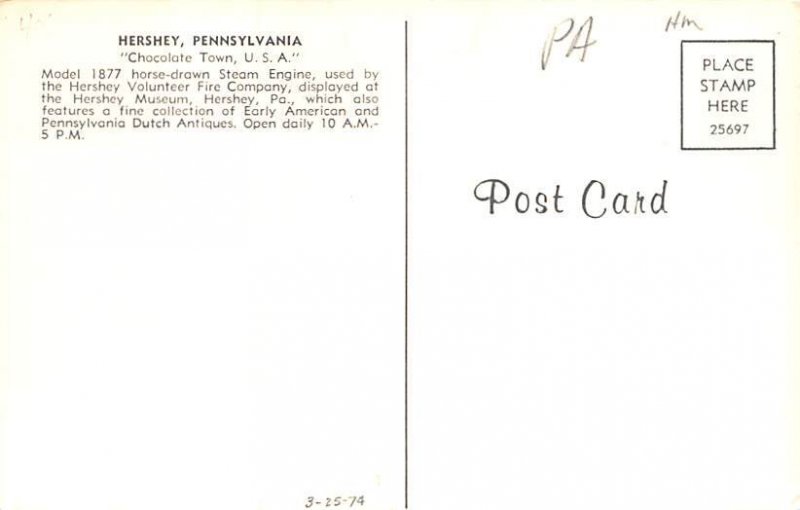 Model 1877 horse-drawn Steam Engine Hershey Pennsylvania, PA