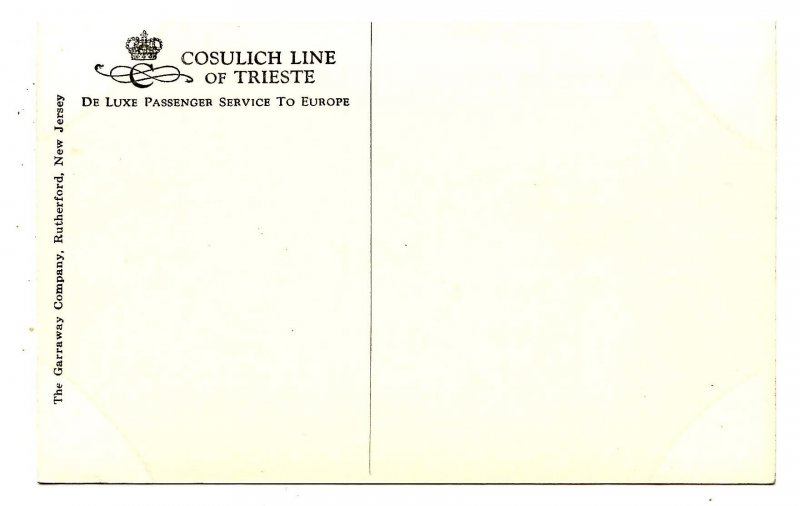 Cosulich Line of Trieste - MV Saturnia, Ballroom  *RPPC