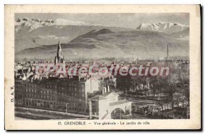 Old Postcard Grenoble Vue Generale Le Jardin De Ville