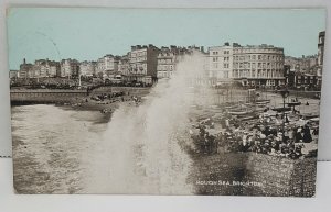 Vintage Postcard UK Brighton Rough Sea