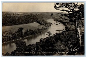 c1930's On The West Banie Of Lake Taneycomo Above Branson MO RPPC Photo Postcard