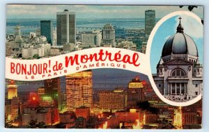 Bonjour de MONTREAL CANADA 1970 Postcard