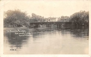 St Joseph River Bridge Bristol Indiana 1910s RPPC Real Photo postcard