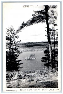 c1910's View Of Black Bear Camps Crow Lake Ontario Canada RPPC Photo Postcard