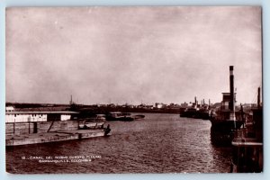 Barranquilla Colombia Postcard New River Port Canal 1935 Posted RPPC Photo