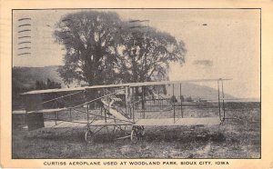 1910, Curtis Airplane Used at Woodland Park, Sioux City, IA, Old Postcard