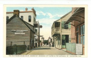 FL - St. Augustine. St. George Street, Old Frame House, City Gates