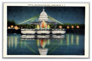 Vintage 1920s Postcard Capitol and Reflection Pool, Washington, D.C.