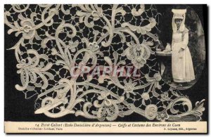 Old Postcard Folklore Lace Dentelliere Point Colbert School dentelliere d & #...