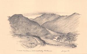 BUTTERMERE CUMBRIA UK~ENTRANCE TO VALLEY ~JUDGES SKETCH POSTCARD