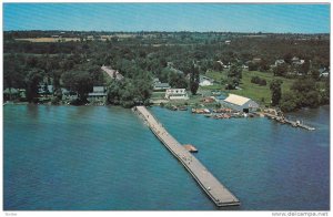 Aerial View of Lake Simcoe Marine, Belle Ewart, Ontario, Canada, 40-60s