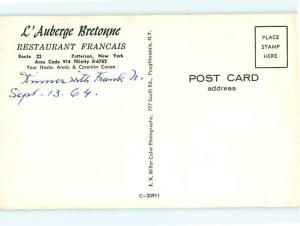 Patterson NY L Auberge Bretonne Restaurant Annic Corentin Conan Postcard # 5396