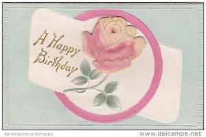 Happy Birthday Red Rose Embroidered