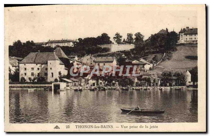 Old Postcard Thonon Les Bains Vue Prize De La Jetee