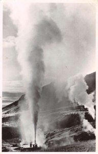 Krisuvik Iceland Hot Springs Steam Jet Real Photo Vintage Postcard AA40249