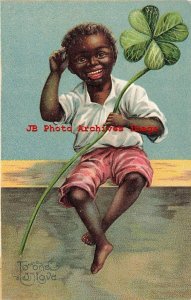 902933-Black Americana, Unknown Pub, To the One I Love, Boy Holds Shamrock