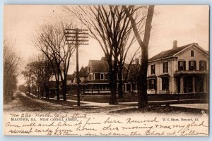 1908 Macomb Illinois Tuck Vintage Postcard West Carroll Street Building Posted
