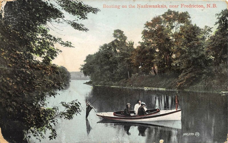 Fredricton New Brunswick Canada c1910 Postcard Boating On The Nashwaaksis