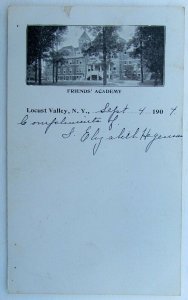 VINTAGE 1904 UNDIVIDED POSTCARD FRIENDS ACADEMY LOCUST VALLEY NEW YORK