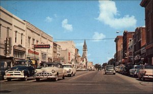 Valdosta Georgia GA Classic 1950s Cars Street Scene Vintage Postcard