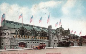 Vintage Postcard 1910's Coliseum Garden Historic Building Chicago Illinois V.O.