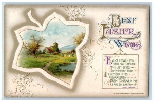 John Winsch Signed Postcard Easter House Flowers Lucy Larcom Embossed 1913