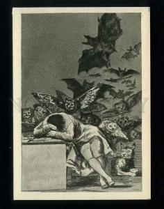 209301 SPAIN Goya Sleep reason produces monsters owl postcard