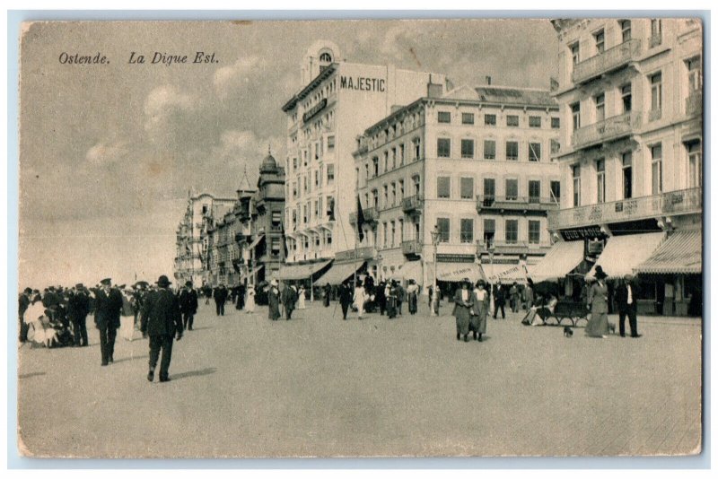 1921 La Digue Est. Oostende Belgium Foreign Antique Posted Postcard