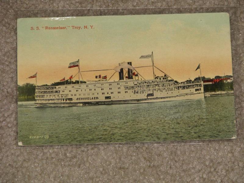 S.S.Steamer Rensselaer, Troy, N.Y. used vintage card