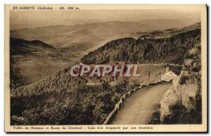 Old Postcard St Agreve Valley of Bompas Road and Cheylard