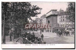 Old Postcard Paris Porte St Martin Boulevard