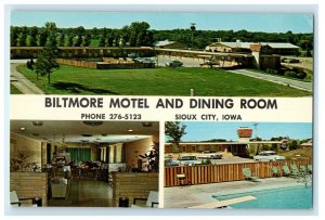 c1950's The Biltmore Motel And Dining Room Sioux City Iowa IA Postcard 