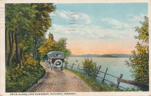 Drive along Lake Bomoseen - Rutland VT, Vermont - pm 1921 - WB