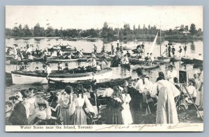 TORONTO CANADA WATER SCENE NEAR THE ISLAND ANTIQUE POSTCARD