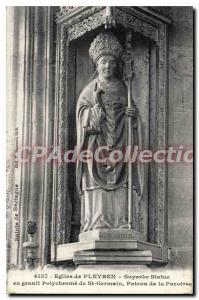 Postcard Ancient Church of Pleyben Great Statue of St Germain