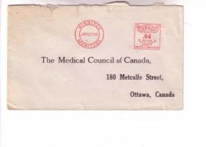 Cover Medical Council of Canada, Used Winnipeg Manitoba Meter Cancel 1953