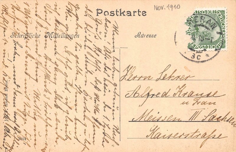 Italy 1910 Meran Merano General View vintage postcard