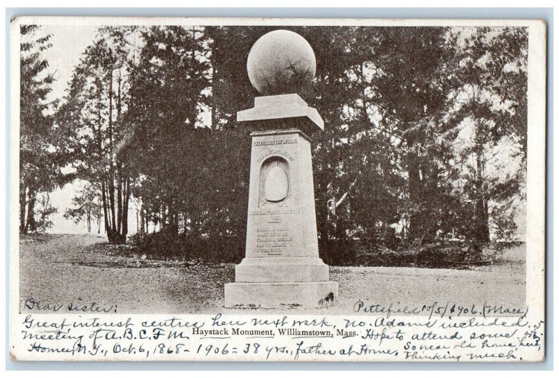 1906 Haystack Monument Williamstown Massachusetts MA Cortland NY Posted Postcard