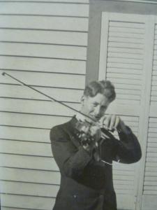 Old Postcard RPPC Man Playing Violin or Fiddle 19teens