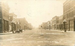 Postcard RPPC Photo Minnesota New Ulm 1927 Street automobiles 22-13523